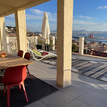 Superbe Terrasse Avec Vue Panoramique Sur La Mer Marseille Eksteriør bilde
